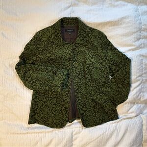 Talbots Olive and Brown Patterned Jacket